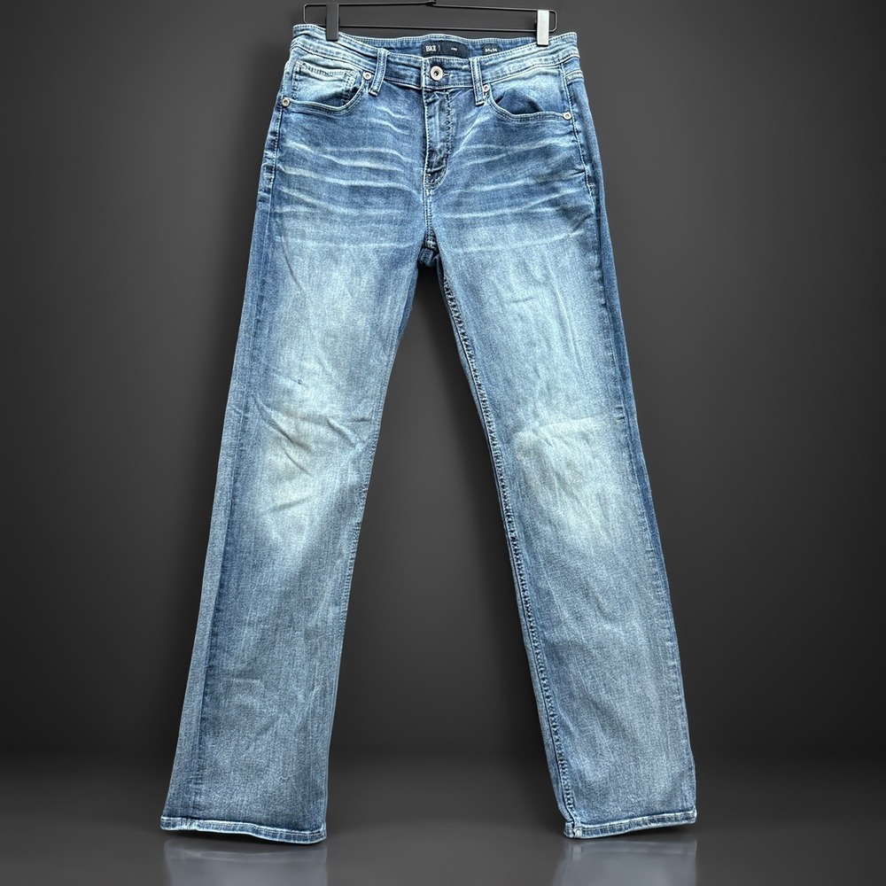 BKE Jake Jeans Mens 34x34 Blue Straight Leg Stretch Denim Casual Americana